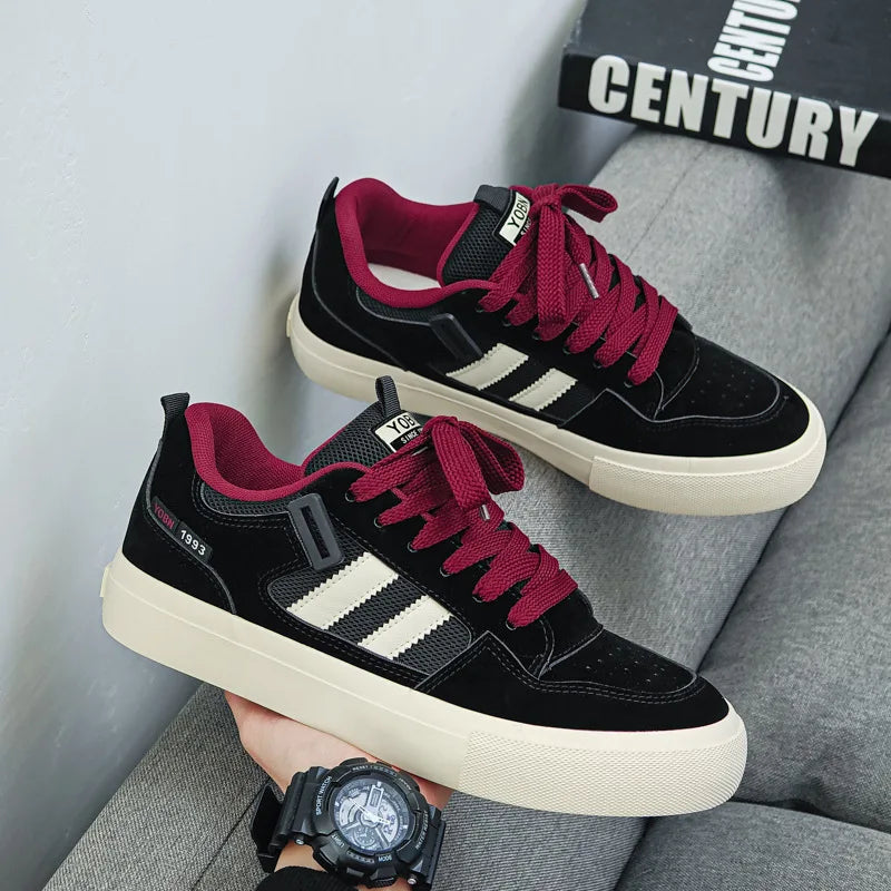 Men Shoes Fashion Street Skateboard Shoes Classic Breathable Canvas Shoes Lace Up Platform Vulcanized Shoe Men's Casual Sneakers