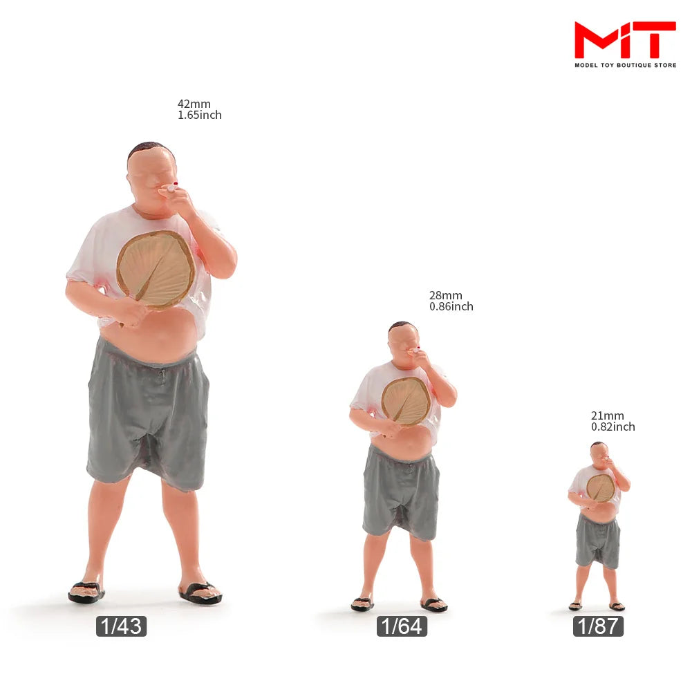 Miniature Figurines 1/87 1/64 1/43 1/24 Restaurant Waiter Diners Smoking Man Model Scene Figure DIY Creative Photography Props