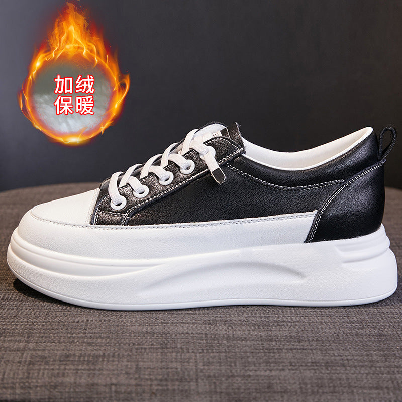 Fujin 4.5cm Genuine Leather Women Shoes Platform Flats Breathable Women Mesh Shoes White Sneakers Spring Autumn Summer Shoes