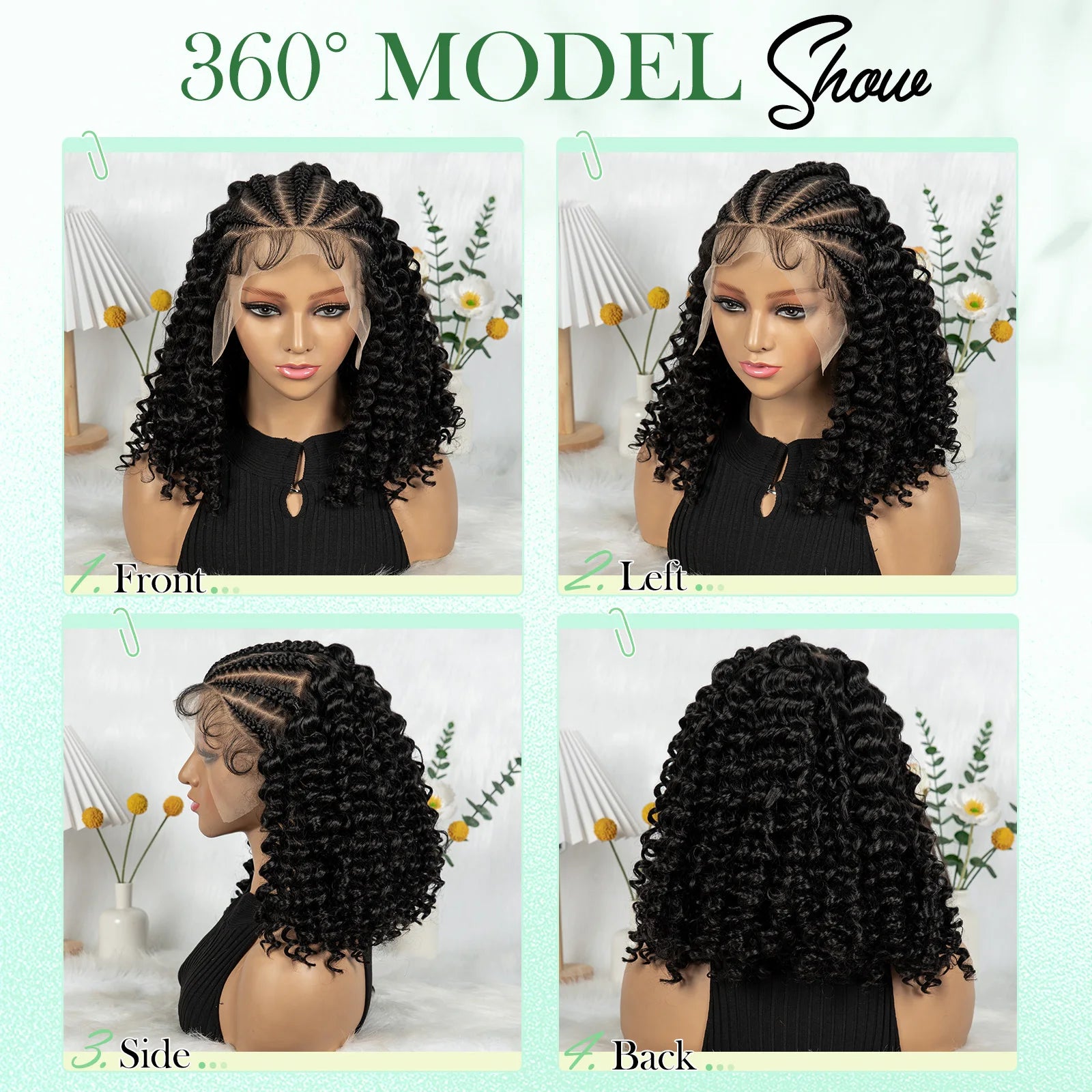 KIMA New Style Braided Wig with Water Wave 13x6 lace Cornrow Wig Partition Design With Curly Hair and Baby Hair for Black Women