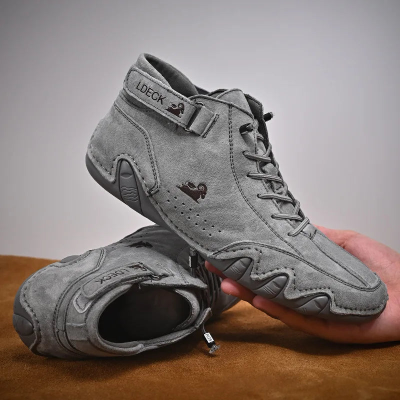 Men Boots Casual Motorcycle Winter Shoes 2026 Waterproof High Top Sneakers Luxury Footwear