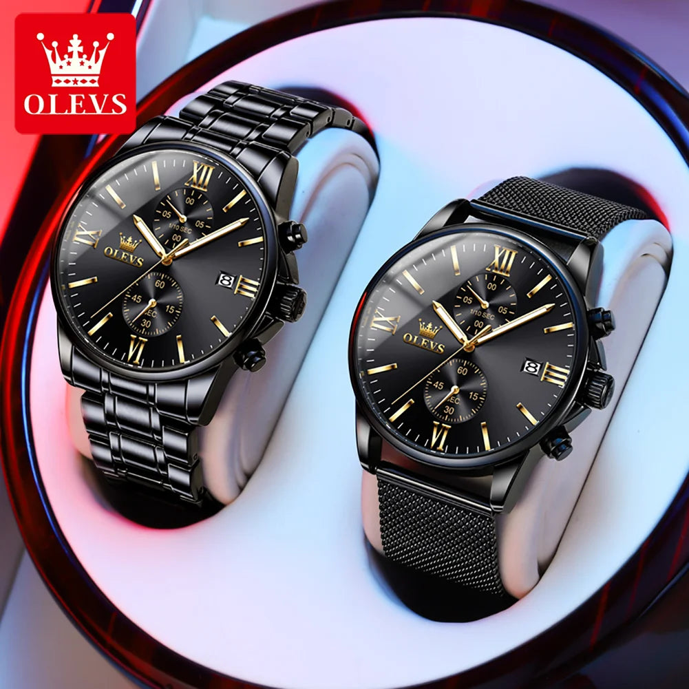 OLEVS 2886 Mens Watch Business Luxury Quartz Watch Waterproof Luminous Watch For Man  Multifunctional Chronograph Watch Original
