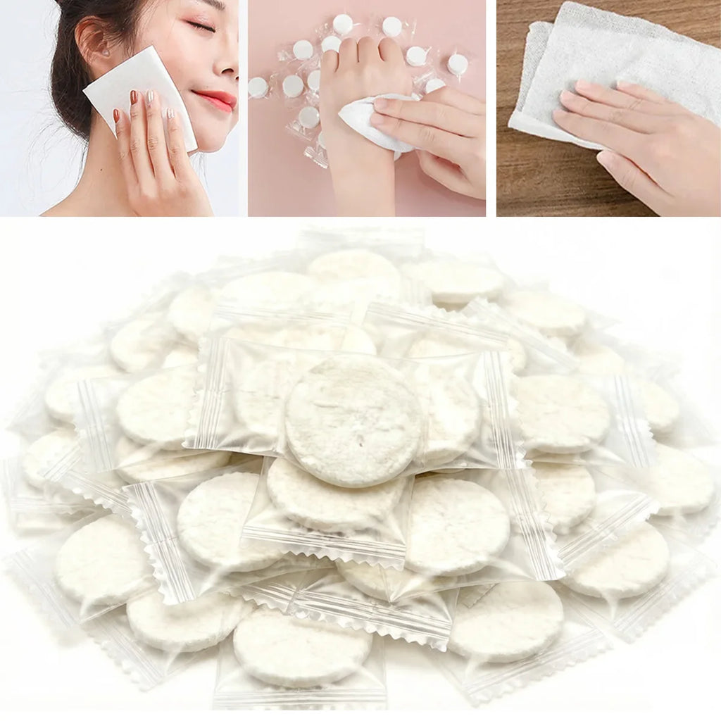 100pcs Compressed Towels, Disposable Portable Face Towels for Cleansing, for Wet And Dry Use, Portable for Travel, Campin