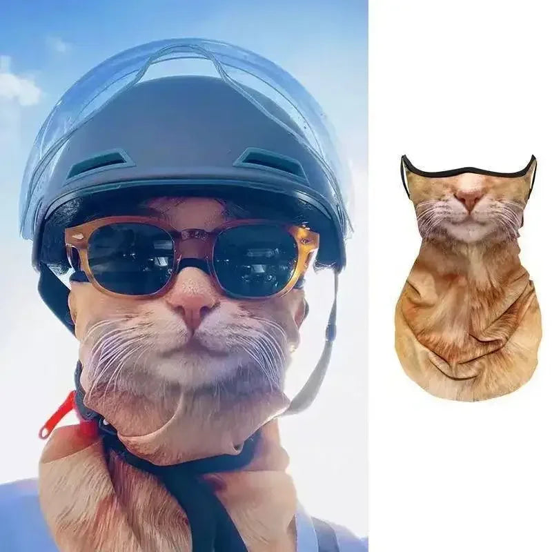 3d Printed Cats Dogs Design Full Face Mask Neck Protector Funny Cute Quick Dry Helmet Liner For Party Outdoor Windproof Masks