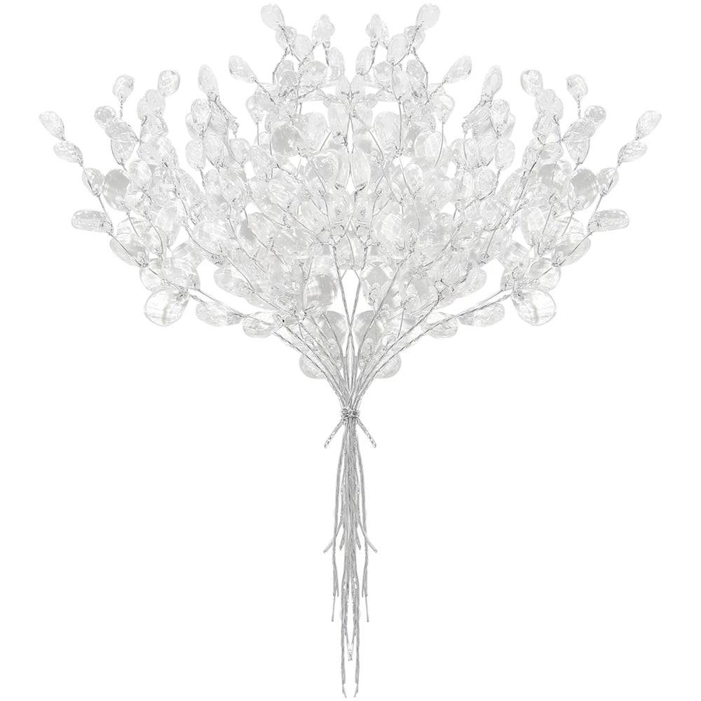 Artificial white crystal acrylic water droplet handmade Hot sale wedding bridal bouquet wreath hairpin DIY gift decor accessory
