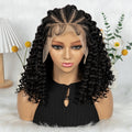KIMA New Style Braided Wig with Water Wave 13x6 lace Cornrow Wig Partition Design With Curly Hair and Baby Hair for Black Women