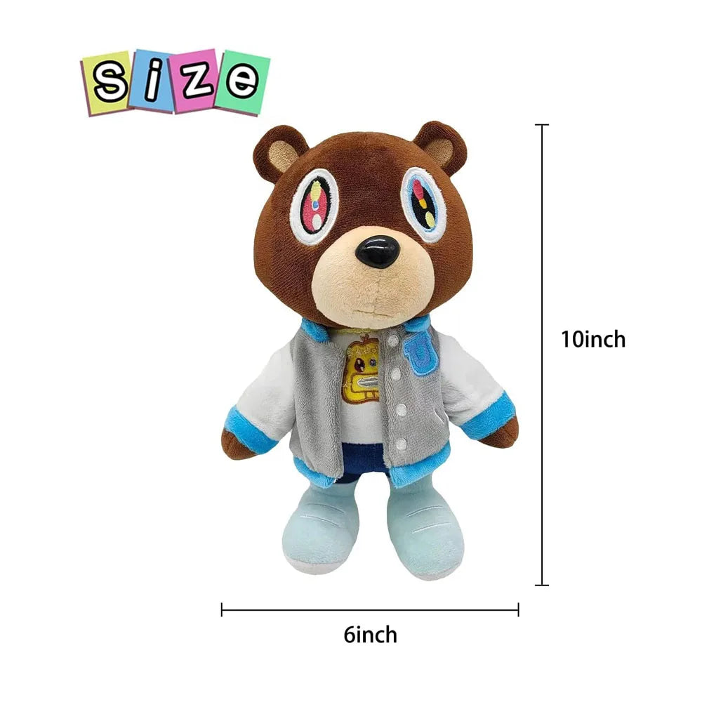 1pcsCute Kanye Dropout Bear Plush Dolls Kanye West Graduation Soft Stuffed Home Room Decor Dolls For Kid Birthday Christmas Gift