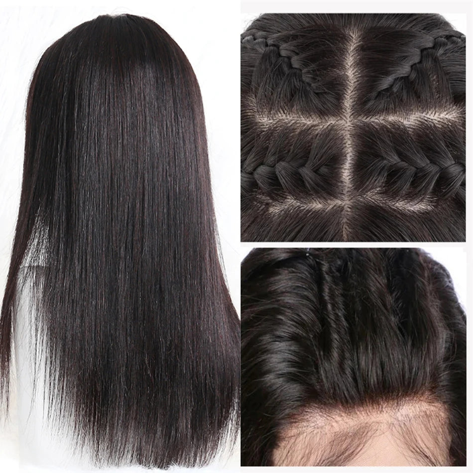 Brazilian Hair 5x5 Silk Top Full Lace Human Hair Wig Bone Straight Pre Plucked Glueless Silk Base Full Lace Wig With Baby Hair