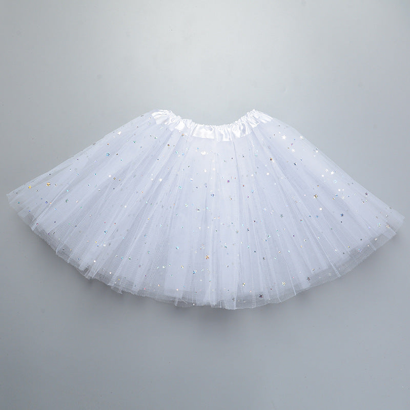 Wholesale  Girls Tulle Star Short Tutu Skirt Children Fancy Ballet Dancewear Party Costume Ball Gown Mini Skirt