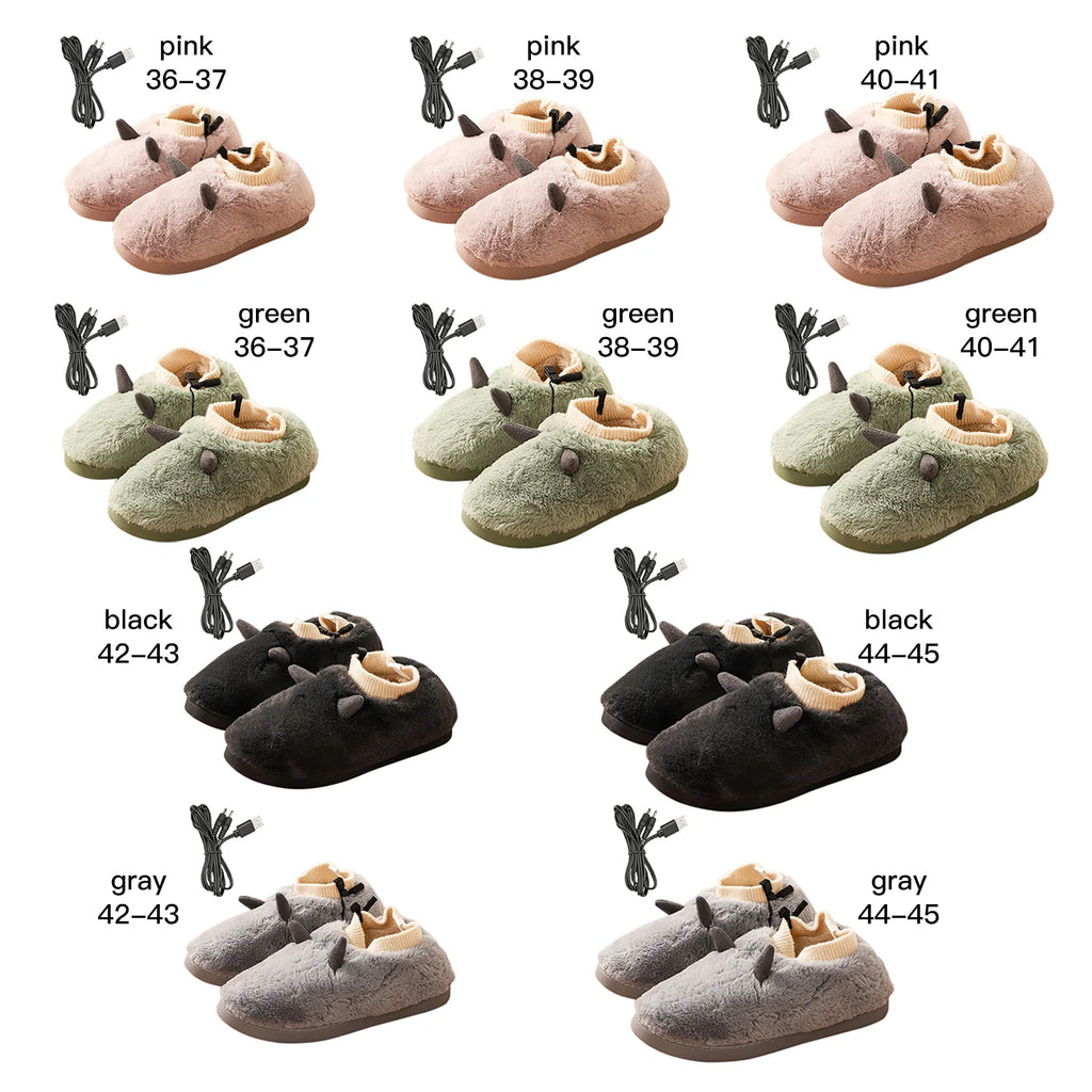 Heated Feet Warmer USB Foot Warmers Winter Shoes Plush Cute Removable And Washable Slippers
