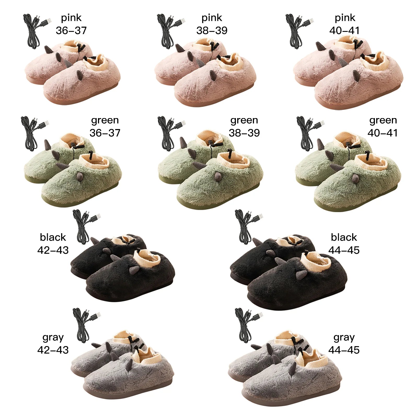 Heated Feet Warmer USB Foot Warmers Winter Shoes Plush Cute Removable And Washable Slippers