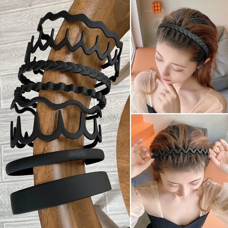 Black Series Frosted Face Wash Hair Band Korean version of Acrylic Headband for Men And Women Hairband Hair Accessories