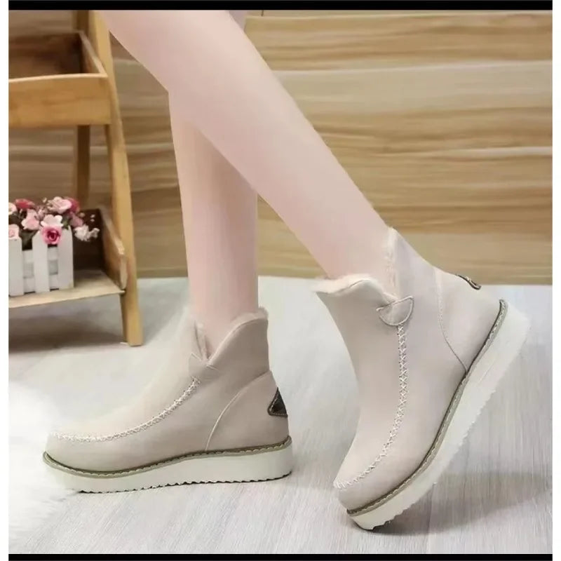 Women Snow Boots Winter 2026 Fashion Casual Warm Shoes for Women Slip on Lady Comfort Female Ankle Boot Footwear Botas De Mujer