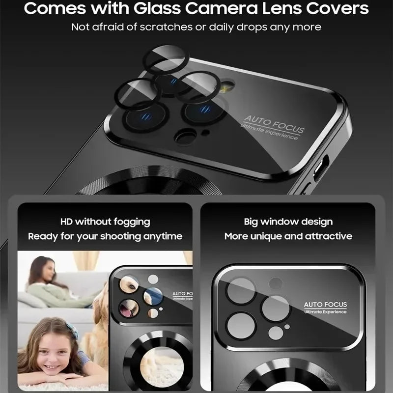 iPhone 16 15 14 Plus 13 12 11 Pro Max Phone Case Magsafe Magnetic Matte Clear Exposed Logo Cover Funda