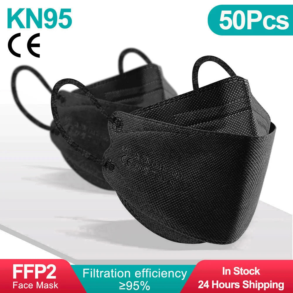 ffp2 masks kn95 face mask mascarillas faciales black gesichts maske fpp2 approved mask spain mascara fish mascherine 10/50/100pc