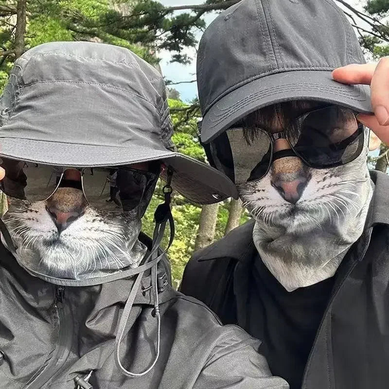 3d Printed Cats Dogs Design Full Face Mask Neck Protector Funny Cute Quick Dry Helmet Liner For Party Outdoor Windproof Masks