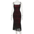Gothic Sexy Long Fishtail Dress for Women Robe New Spaghetti Strap Sleeveless Backless Ruched  Vintage  Maxi Dress Vestidos