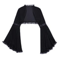 Gothic Lace Long Sleeve Victorian Half Shirt Crop Top Vintage T Shirt for Women