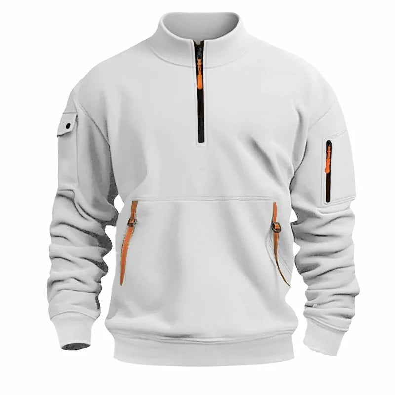 autumn winter Half-zipper stand collar Sweatshirts man and woman Solid Color Fleece Pullover Daily leisure tops Men Sweatshirt