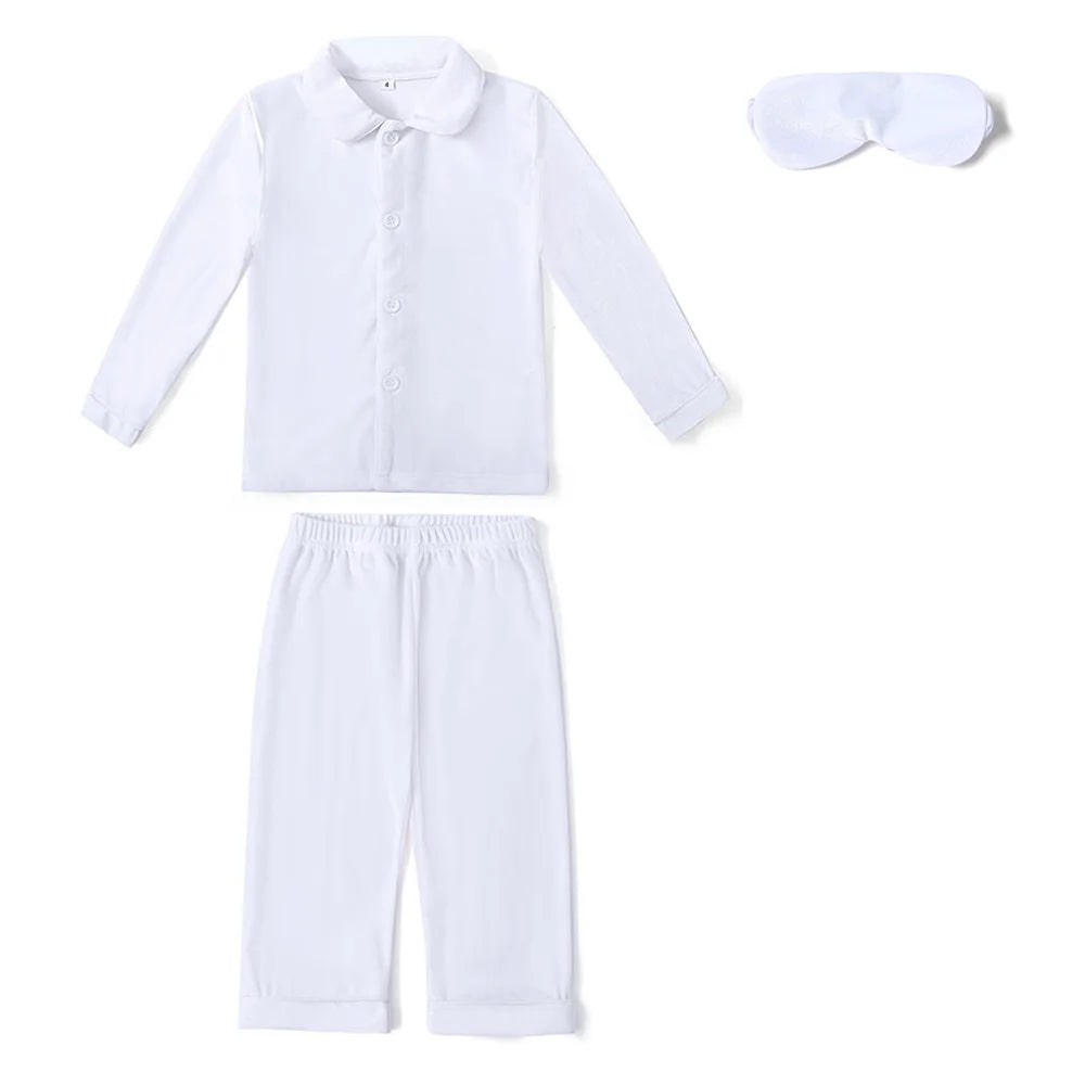 Boys girls baby eye masks bow family matching flannel pyjamas kids velvet Christmas pajamas sets