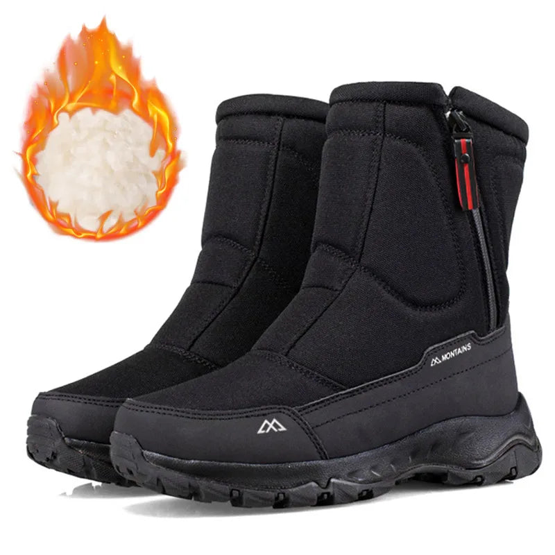 Men Boots Winter Shoes For Men Warm Snow Boots Mid-calf Men Warm Shoes Thick Plush Winter Boots For Men Women Cotton Shoes