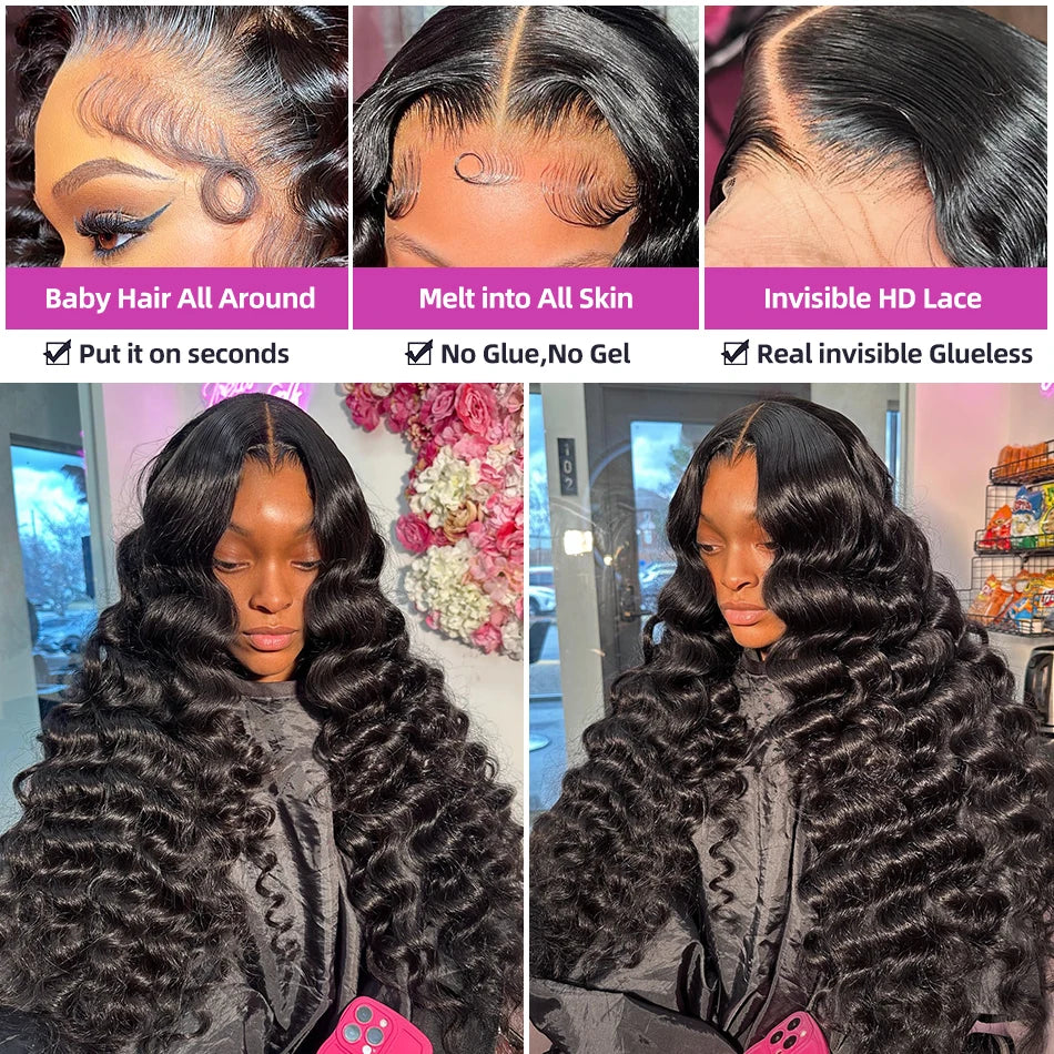 13x6 Hd Lace Frontal Wig Loose Deep Wave Curly Human Hair Preplucked 13x4 Water Wave Front Wigs For Black Women Brazilian
