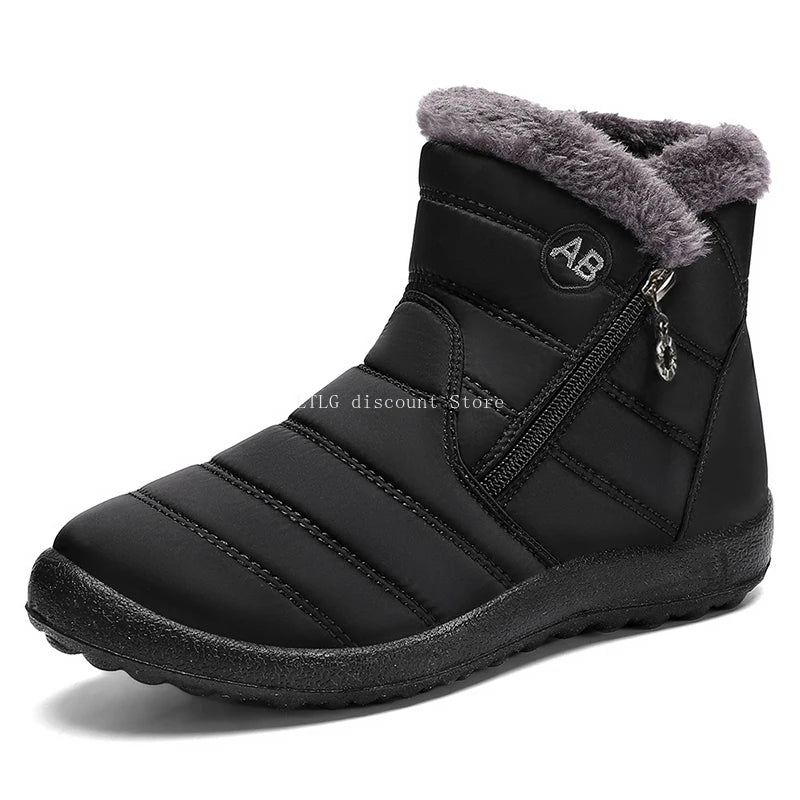 Women's Boots Women's Ankle Boots With Fur Winter Shoes Women Low Heels Winter Boots Snow Waterproof Botas Mujer Winter Footwear