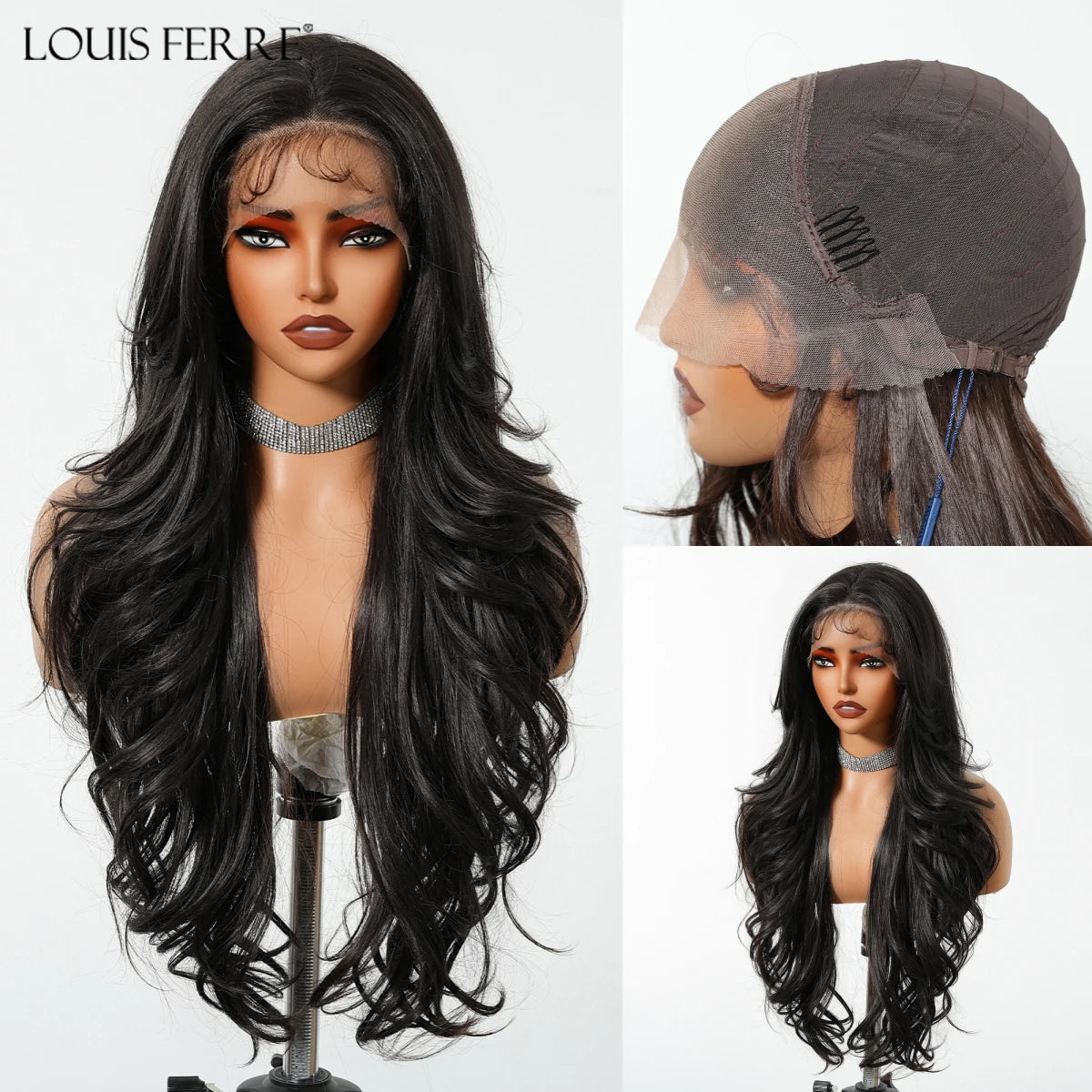 Brown Blonde Highlight Wigs 13*4 Lace Front Wig For Women Daily Party Long Layer Synthetic Hair Heat Resistant Natural Hairline