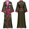 Oversize Long Robe Spring Summer Women Sleepwear Kimono Bathrobe Gown Sexy Satin Nightwear Nightgown Loose Home Dress Loungewear