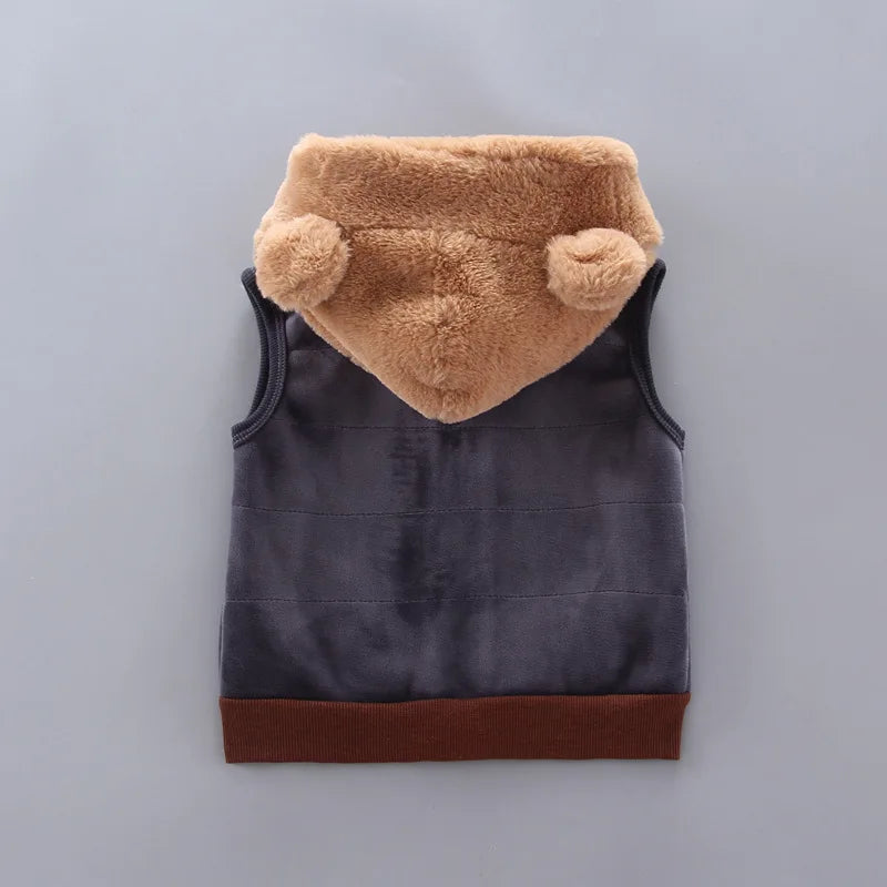 Warm Baby Girls Boys Homewear Autumn Cartoon Bear Fashion Flannel Clothes  Two-piece Set Kids Sleepwear Children Pajamas