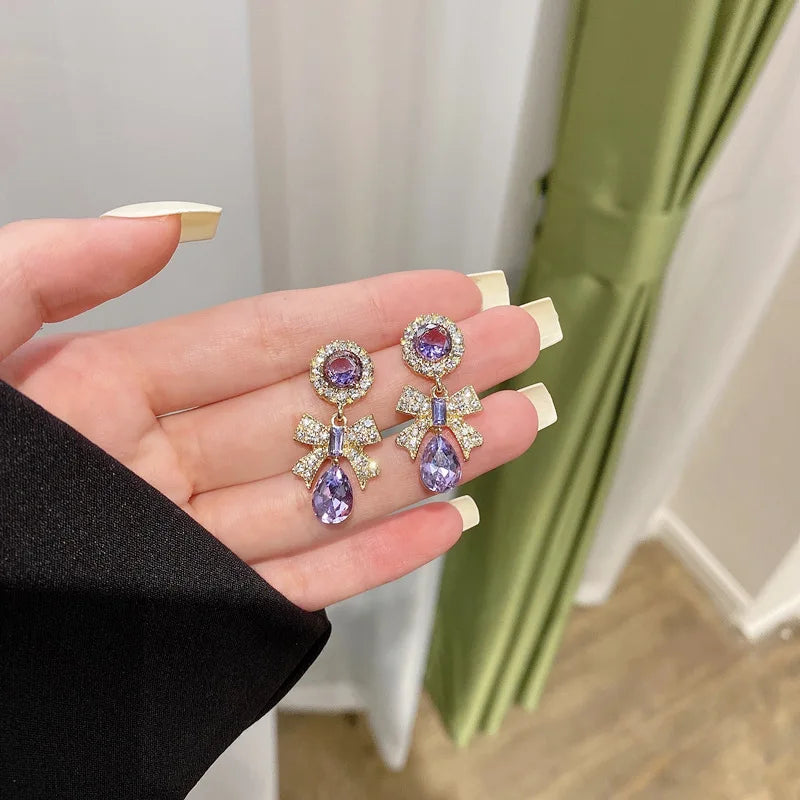 Korean Style Oval Water Drop Stone Ear Clip Earrings Baroque Pearl Rhinestone Ear Clip Earrings Without Piercing for Women