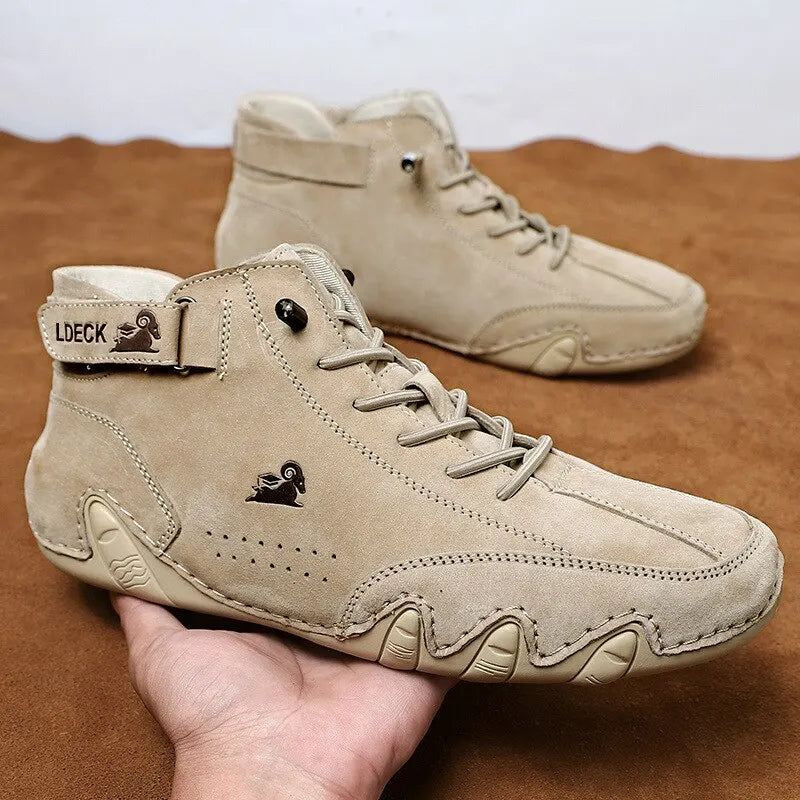Men Boots Casual Motorcycle Winter Shoes 2026 Waterproof High Top Sneakers Luxury Footwear