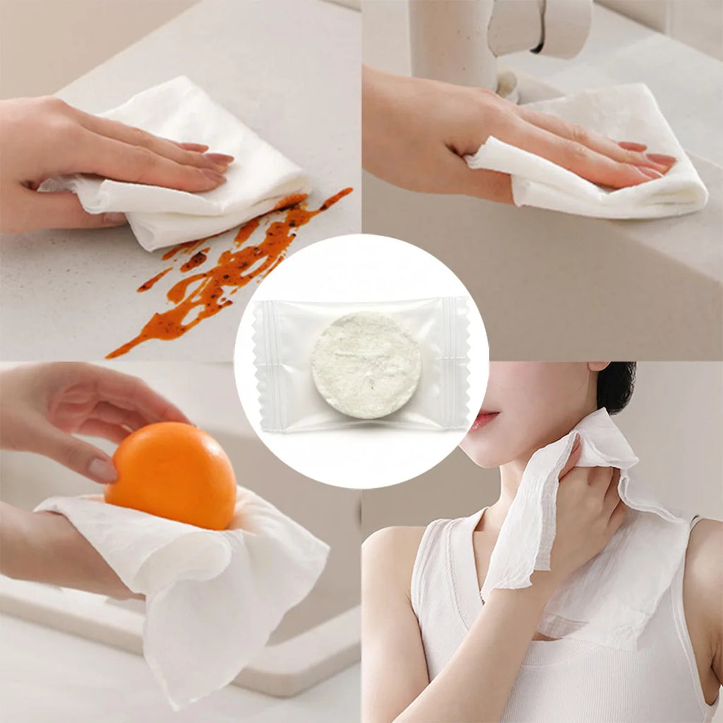 100pcs Compressed Towels, Disposable Portable Face Towels for Cleansing, for Wet And Dry Use, Portable for Travel, Campin