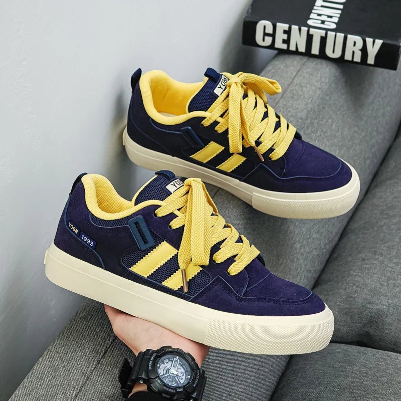 Men Shoes Fashion Street Skateboard Shoes Classic Breathable Canvas Shoes Lace Up Platform Vulcanized Shoe Men's Casual Sneakers