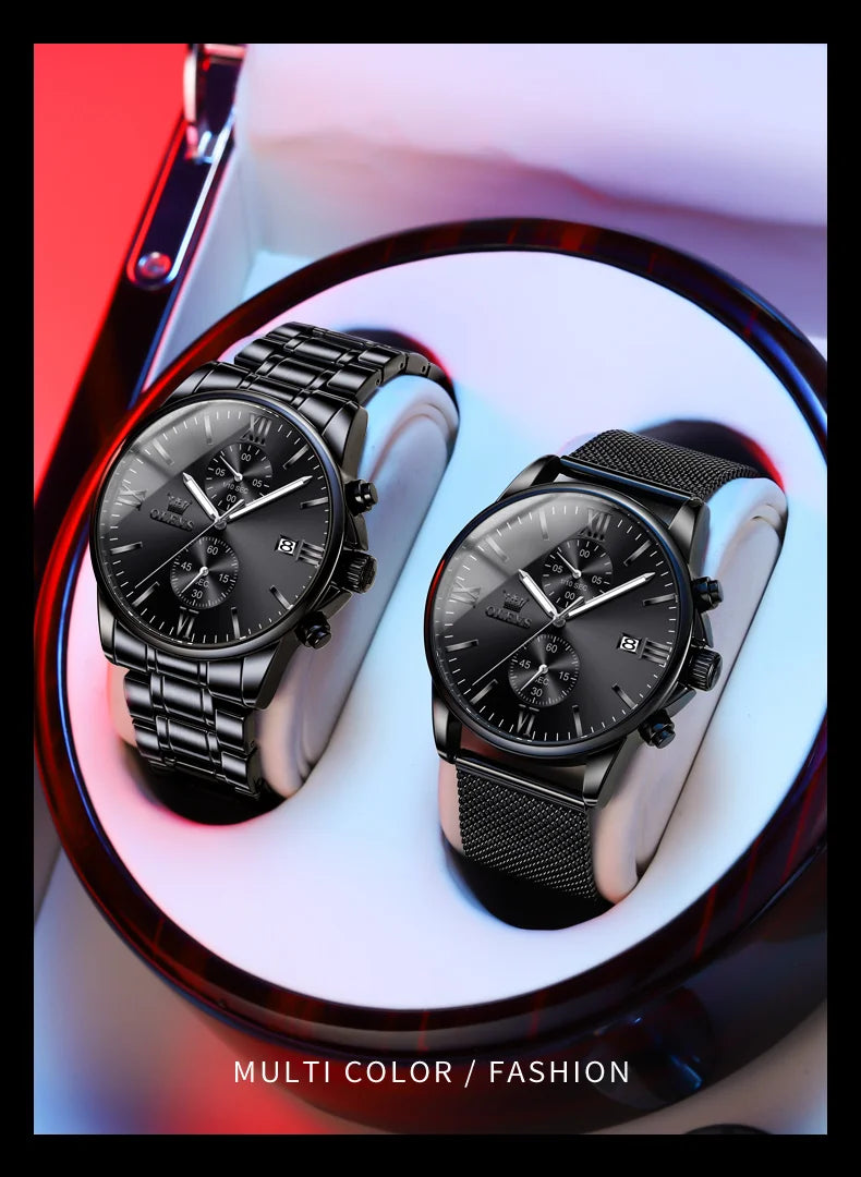 OLEVS 2886 Mens Watch Business Luxury Quartz Watch Waterproof Luminous Watch For Man  Multifunctional Chronograph Watch Original