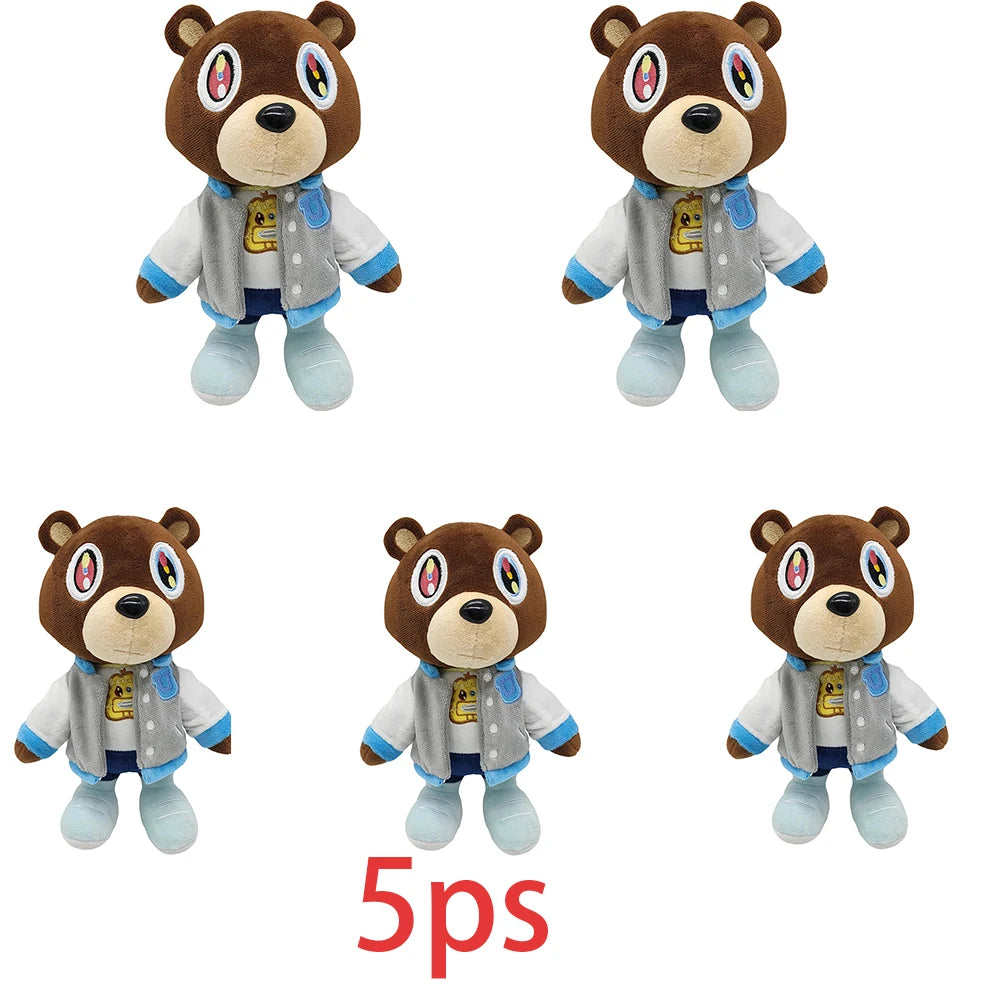 Kawaii Kanye Dropout Bear Teddy Bear Plush Toys Kanye West Graduation Soft Stuffed Home Room Decor Dolls for Kid Birthday Gift