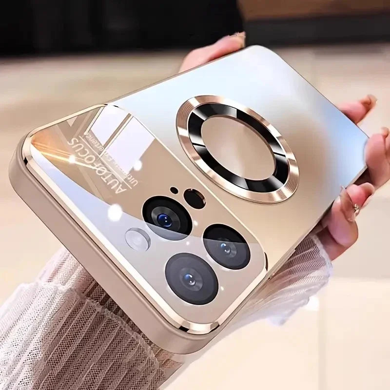 New Titanium Magnetic Phone Case for iPhone 17 16E 16 15 14 11 13 12 Pro Max Matte Wireless Charging Protection